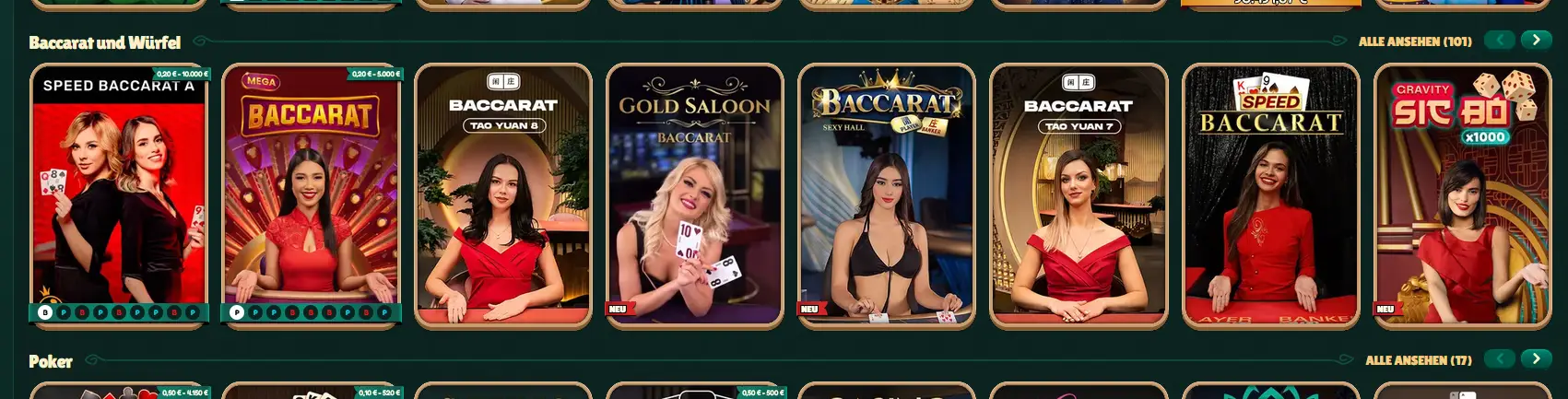 Live-Baccarat-Tisch mit Lightning-Multiplikatoren bei GoKong